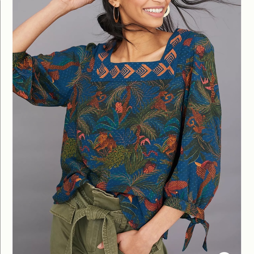FARM Rio by Anthropologie Bianca Blouse Small